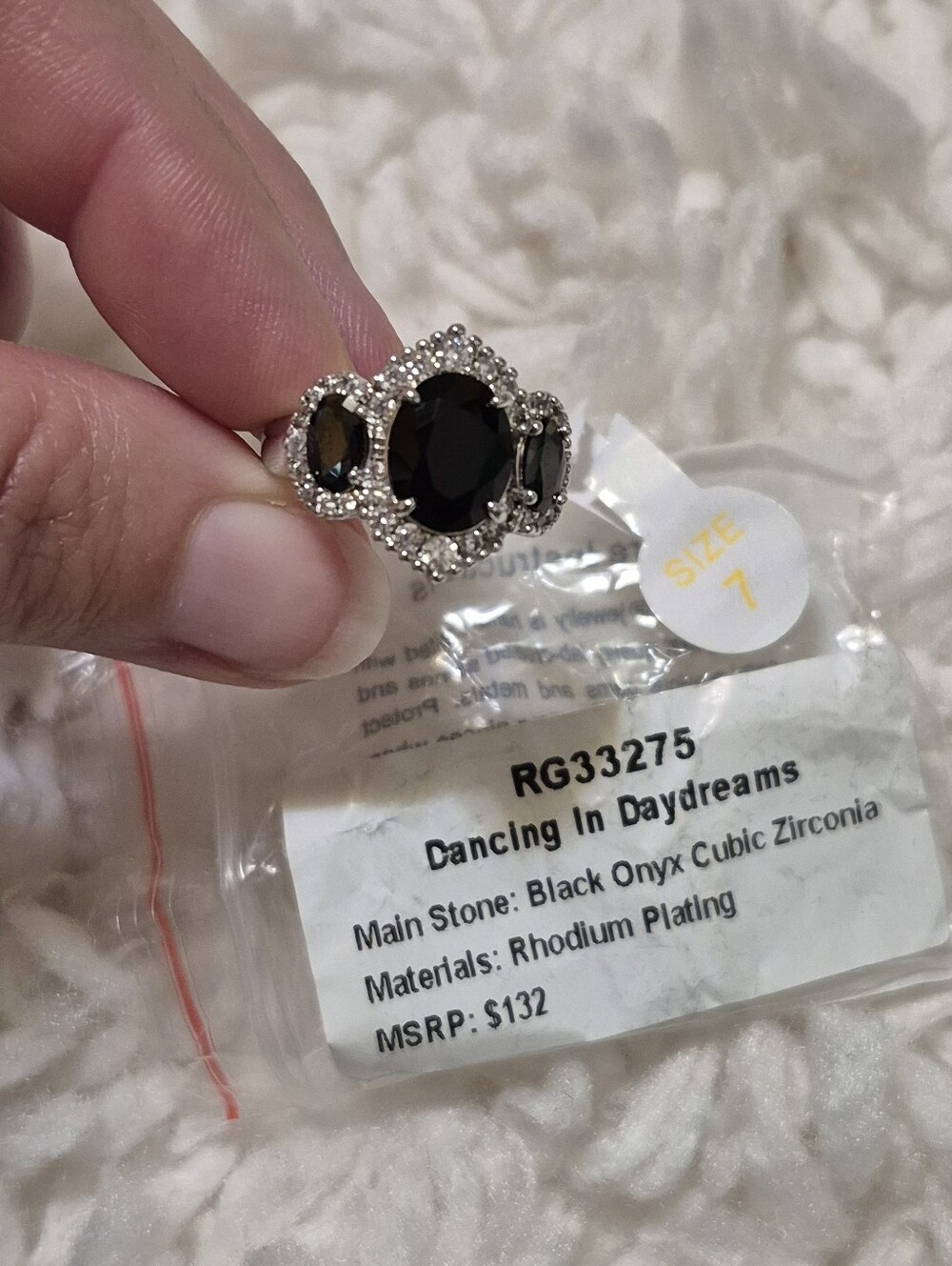 Bomb Party Ring Size 7 Black Onyx